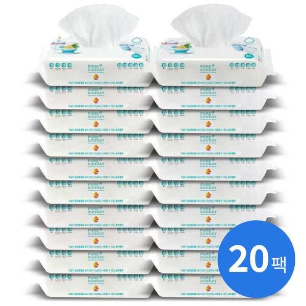 [무료별도배송] 퓨어썬데이 - 베이킹소다 주방행주 80매 x 20팩