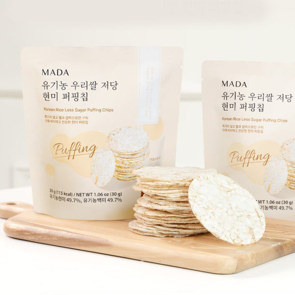 MADA 유기농 우리쌀 저당 현미 퍼핑칩 오리지널 (30g) X 1봉