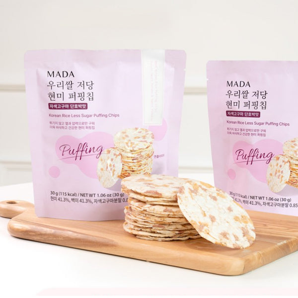 MADA 우리쌀 저당 현미 퍼핑칩 자색고구마 단호박맛 (30g) X 1봉