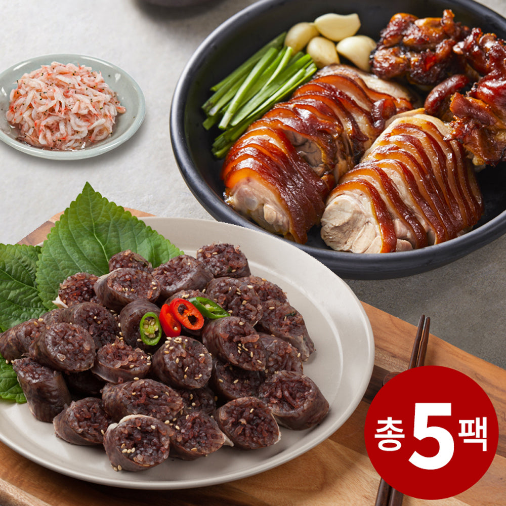 [무료별도배송] 푸짐한 족발&순대 야식세트 5lb (총5팩)