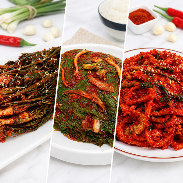 [무료별도배송] 전라남도 새벽팜 김치 - 깻잎김치 1kg + 고들빼기김치 1kg + 무말랭이김치 1kg