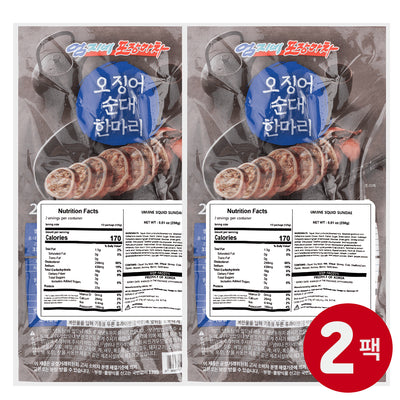 [무료별도배송][꽃마Fresh] 엄지네 오징어 순대 250g (1마리x2팩) 유통기한 : 2027년 3월 22일