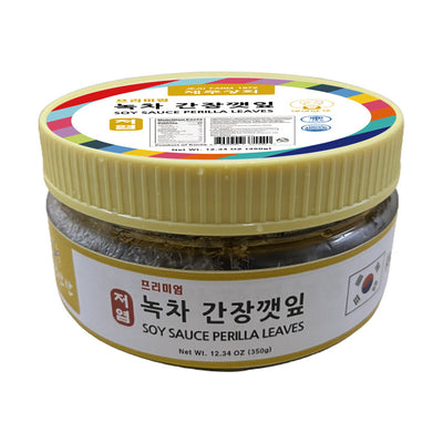 [꽃마Fresh] 제주상회 - 녹차 간장깻잎 (350g)<br>유통기한 : 2025년 10월 25일