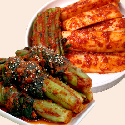 [무료별도배송] 전라남도 새벽팜 김치 - 총각김치 3kg + 갓김치 2kg
