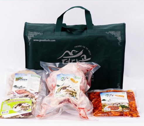 [고국배송] 선물세트-청둥백숙 1400g, 7종 약재, 고추장주물럭500g,떡갈비400g