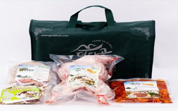 [고국배송] 선물세트-청둥백숙 1400g, 7종 약재, 고추장주물럭500g,떡갈비400g