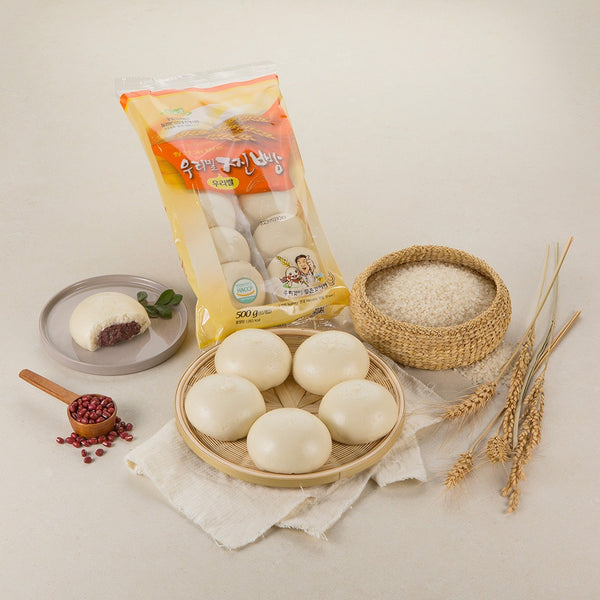 [꽃마Fresh] 밀원 - 우리밀 우리쌀 안흥찐빵 (10개입) 500g <br/> 유통기한 : 2025년 11월 3일