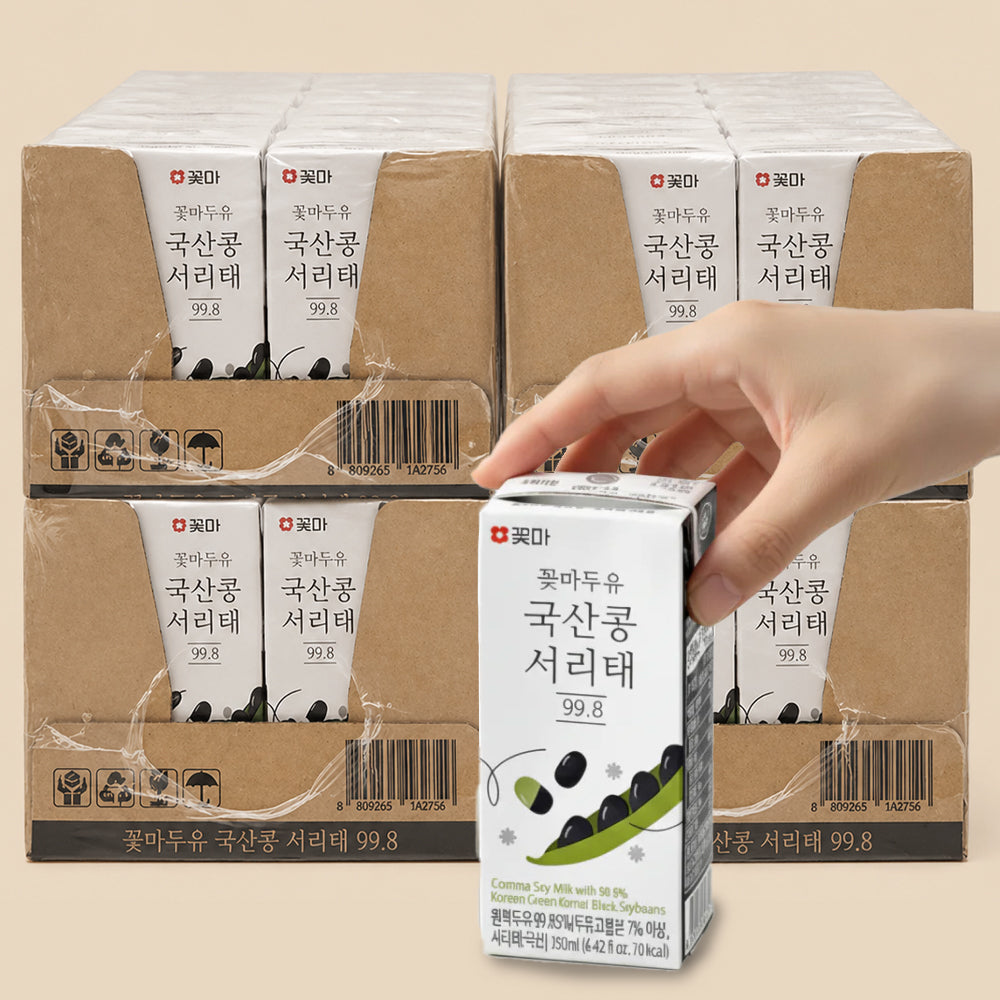 [무료별도배송] 꽃마두유 국산콩 서리태 99.8 (190ml x 24팩 x 4박스) 유통기한 : 2026년 12월 10일