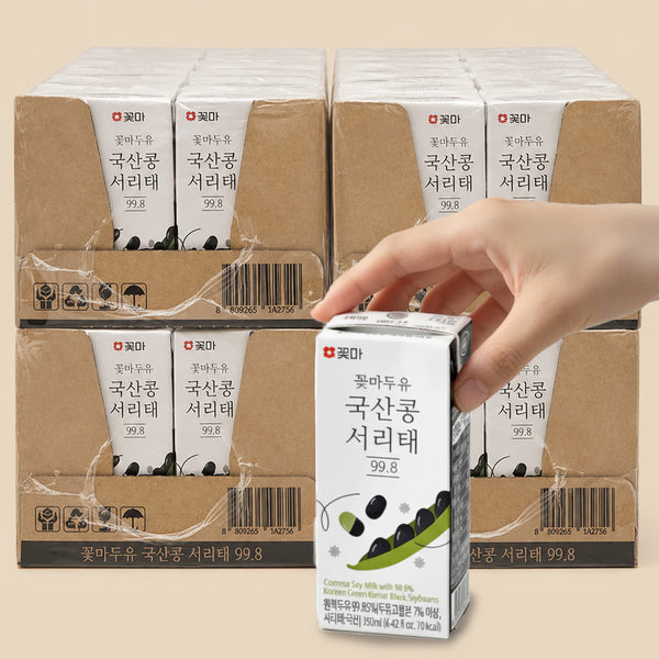 [무료별도배송] 꽃마두유 국산콩 서리태 99.8 (190ml x 24팩 x 4박스) 유통기한 : 2026년 12월 10일