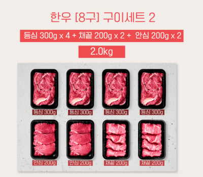 [고국배송] [8구BOX선물세트D]등심300*4+채끝200*2+안심200*2