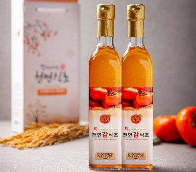 [고국배송] 천연식초 선물세트(항아리3년숙성 천연감식초 유리병 500ml x 2병)