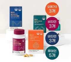 [한국직배송] 꽃마 오메가3(3)+비타민 남성용(3)+비타민 여성용(3)+루테인(5)