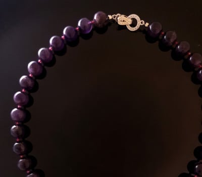 [고국배송] A급 자수정건강목걸이(선물포장)