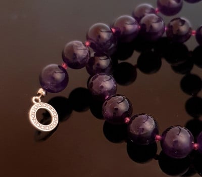 [고국배송] A급 자수정건강목걸이(선물포장)