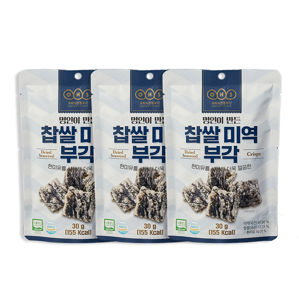 명인이 만든 찹쌀 미역부각 30g x 3봉