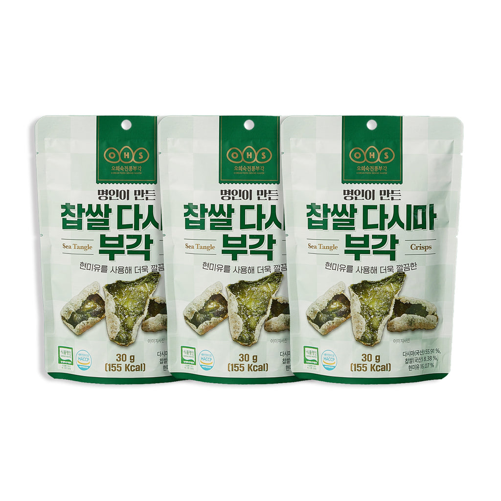 명인이 만든 찹쌀 다시마부각 30g x 3봉 <br>유통기한 : 2024년 2월 27일