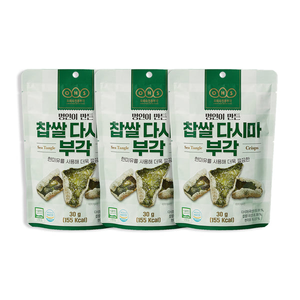 명인이 만든 찹쌀 다시마부각 30g x 3봉 <br>유통기한 : 2024년 2월 27일