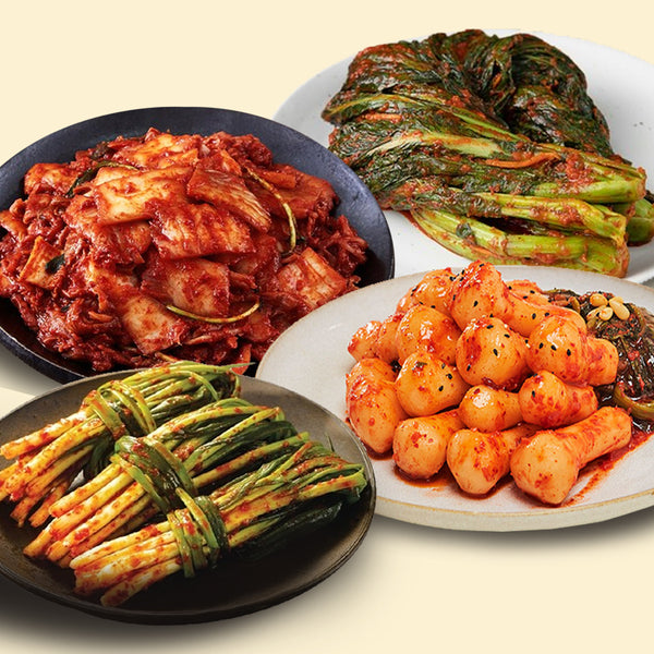 [무료별도배송] 예소담 김치 4종세트 4kg (총각김치 1kg +파김치 1kg + 갓김치 1kg +매운 썰은 실비김치 1kg)