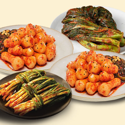 [무료별도배송] 예소담 김치 3종세트 4kg (총각김치 1kg * 2봉 + 파김치 1kg* 1봉 + 갓김치 1kg * 1봉)
