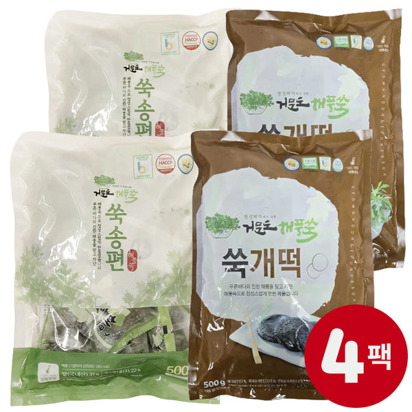 [무료별도배송][꽃마Fresh] 해풍쑥 쑥송편 2팩 + 쑥개떡 2팩 (4팩/2kg)