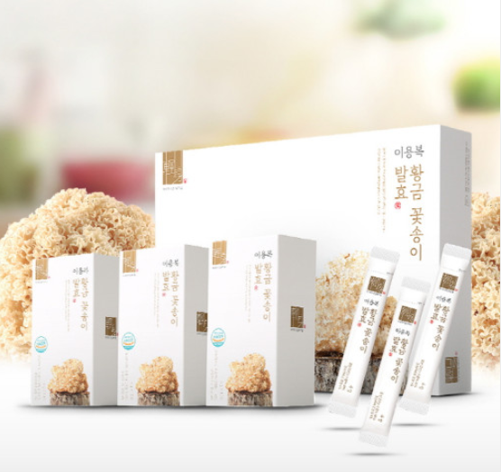 이용복 - 황금꽃송이 버섯 분말 4g x 10 스틱 (3박스) </br> 유통기한 : 2023년 3월 29일