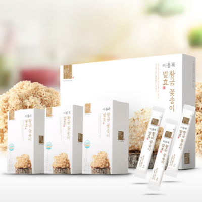 이용복 - 황금꽃송이 버섯 분말 4g x 10 스틱 (3박스) </br> 유통기한 : 2023년 3월 29일