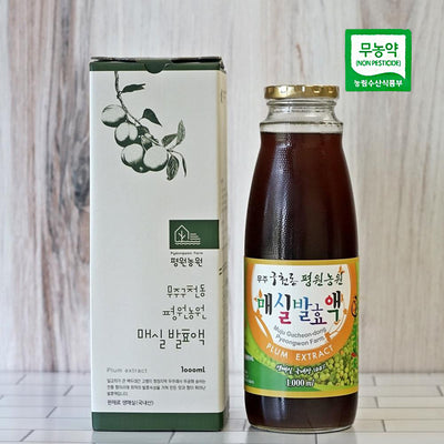 평원농원 - 무농약 매실 발효액 (3년숙성) 1000ml (1주문당 4개 한정) </br>유통기한 : 2024년 5월 10일