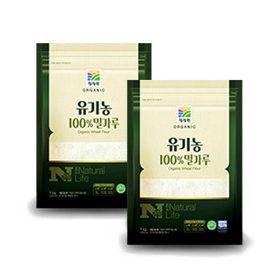 오푸드 유기농밀가루 1kg x 2개