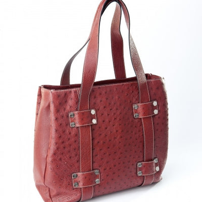 [호미가] 타조가죽 수제 핸드백 (OT 258762 Mahogany)