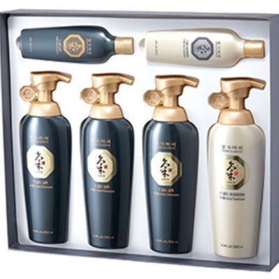 댕기머리 뉴 기골드 헤어 6종세트  (Ki Gold Energizing Hair Care Set)<BR/>- 샴푸 500ml 3병 + 컨디셔너 500ml 1병 + 증정용 145ml 샴푸 & 컨디셔너