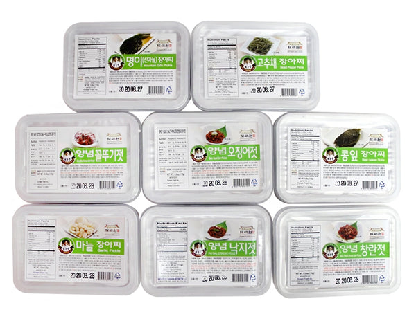[무료별도배송] 창녕 도리원 장아찌&젓갈 170g * 8종세트 (꼴뚜기젓+창란젓+낙지젓+오징어젓+명이+고추채+콩잎+마늘장아찌)