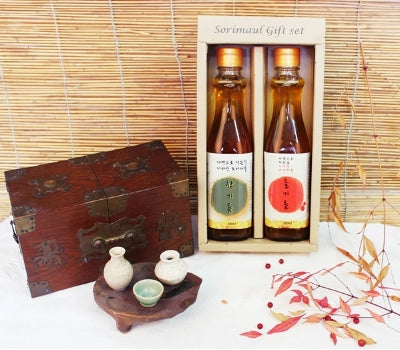 [고국배송] Gift 04 저온착유 순수 참기름+저온착유 순수 들기름 세트 300ml.