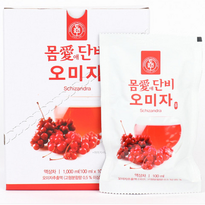 동우당 - 몸애단비 오미자차 100ml x 10포 </br> 유통기한  : 2023년 11월 30일