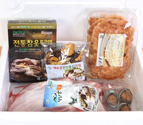 [고국배송] 덕담골 옻 오리선물세트 - 백숙1.5kg /울금약재100g.