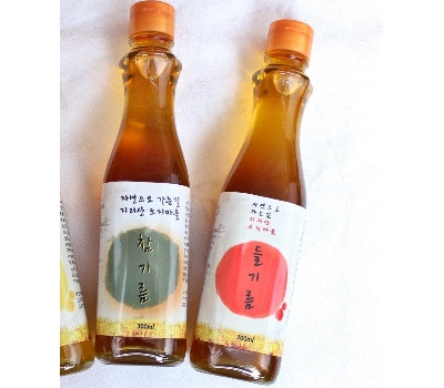 [고국배송] Gift 04 저온착유 순수 참기름+저온착유 순수 들기름 세트 300ml.