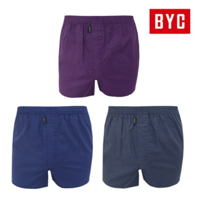 BYC 남성용 순면 박서 3매(네이비,퍼플,그레이)  (KBY2036)