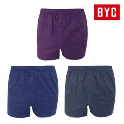 BYC 남성용 순면 박서 3매(네이비,퍼플,그레이)  (KBY2036)