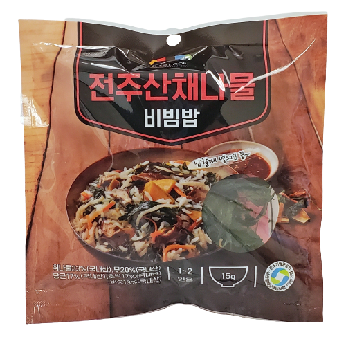 바로쿡 - 간편조리 나물 비빔밥 1봉 (옵션 선택)
