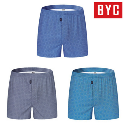BYC 남성용 순면 박서 3매(블루, 에메랄드, 연그레이)  (MCG3004)