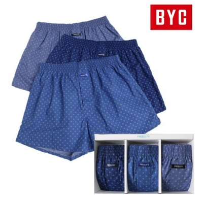 BYC 남성용 순면 박서 3매(데님블루, 블루, 퍼플블루)  (MCG4004, MGC4011)