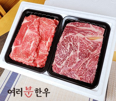 [고국배송] [장터] 한우 선물세트(꽃등심, 불고기) 각 800g