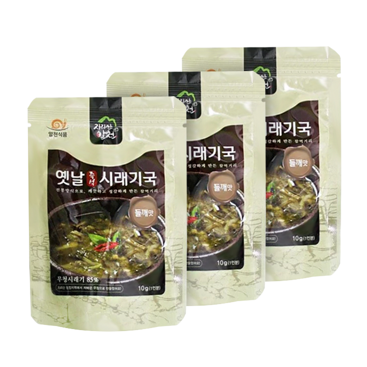 알천농원 - 즉석 시래기국 들깨맛 10g x 3봉 </br> 유통기한 : 2024년 6월 30일
