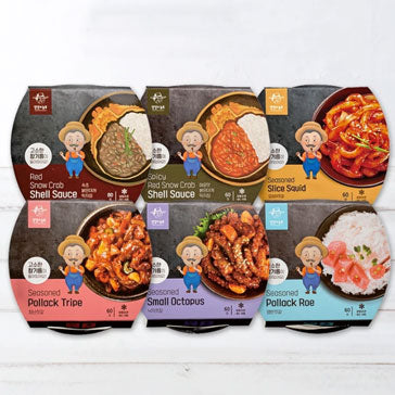 [무료별도배송]속초붉은대게딱지장+매운맛붉은대게딱지장+명란젓갈+낙지젓갈+오징어젓갈+창난젓갈 각각3개씩