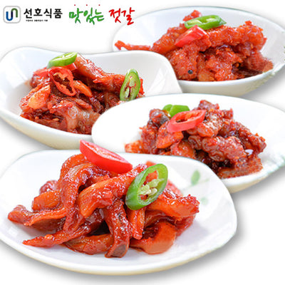 [무료별도배송] 선호식품 젓갈 4종세트 (오징어젓400g + 낙지젓400g + 창란젓400g+ 명태회무침400g)